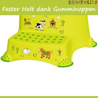 3er Set Funny Farm grün WC Aufsatz + Kindertopf + Hocker zweistufig  mit Anti-Rutsch-Funktion