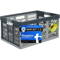 1 x 45 Liter stabile Faltbox Klappbox Kunststoff bis 50 kg Gummi Handgriffe